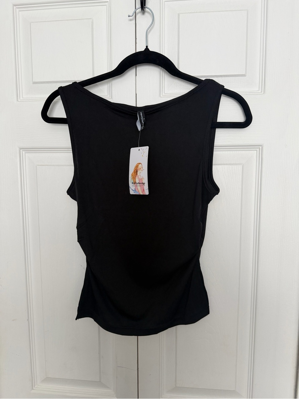 Black Women's Ruched Tank Top - Classic Sleeveless Top